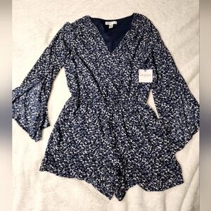 Junior's Arizona Jean Co. Navy Floral Romper in Medium
